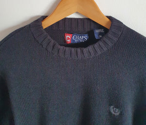 Ralph Lauren Chaps Black Crew Neck Sweatshirt - M