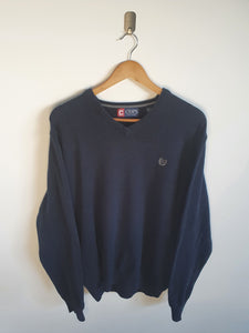 Ralph Lauren Chaps Navy V Neck Sweatshirt - L