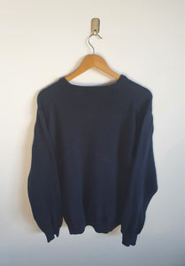 Ralph Lauren Chaps Navy V Neck Sweatshirt - L