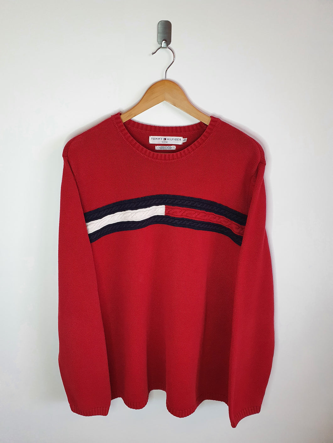 Tommy Hilfiger Womens Red Crew Neck Sweatshirt - XXL