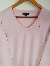 Load image into Gallery viewer, Tommy Hilfiger Womens Baby Pink V Neck Sweatshirt
