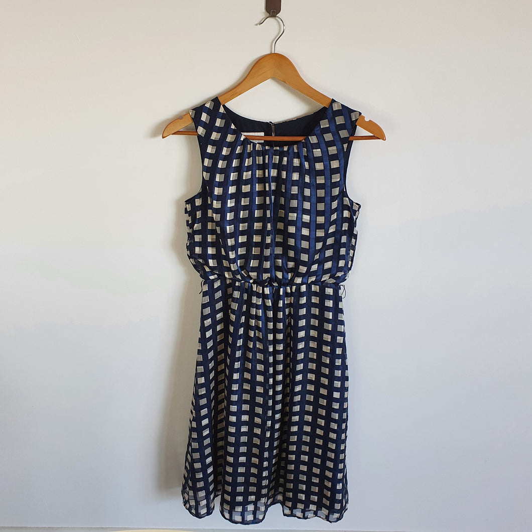 Monsoon Navy & White Chequered Dress