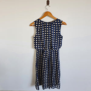 Monsoon Navy & White Chequered Dress