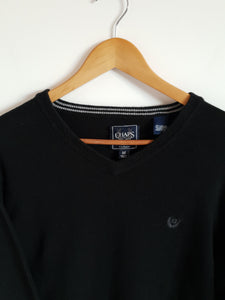 Ralph Lauren Chaps Black V Neck Sweatshirt - M
